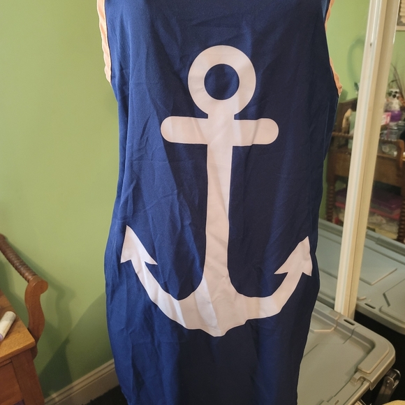 Vague Fashion Blue Long top with Pink Trim & Bow on Back - Picture 4 of 12